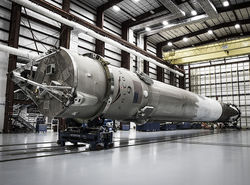 FALCON 9 IN THE HANGAR AFTER FLIGHT